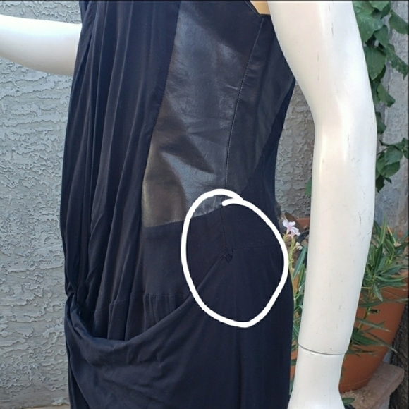 Helmut Lang Black Leather Trim Dress - Picture 12 of 12